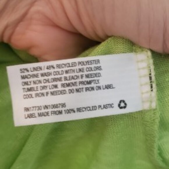 Lime green linen tshirt - Picture 4 of 4